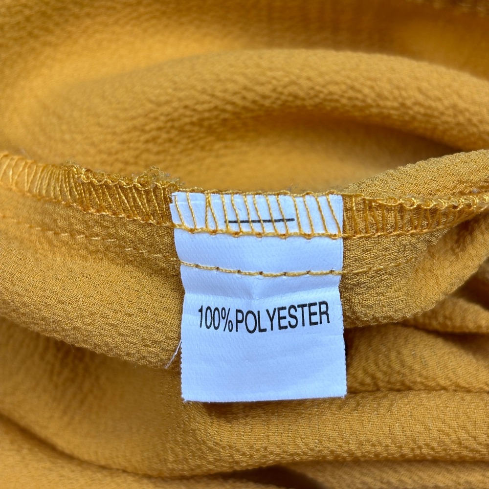 Andthewhy Off The Shoulder Smocked Bell Sleeve‎ Blouse Small Mustard Yellow - Picture 6 of 10